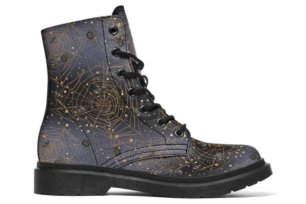 Witchwood Vegan Unisex Enchanted Night Webs Combat Boots