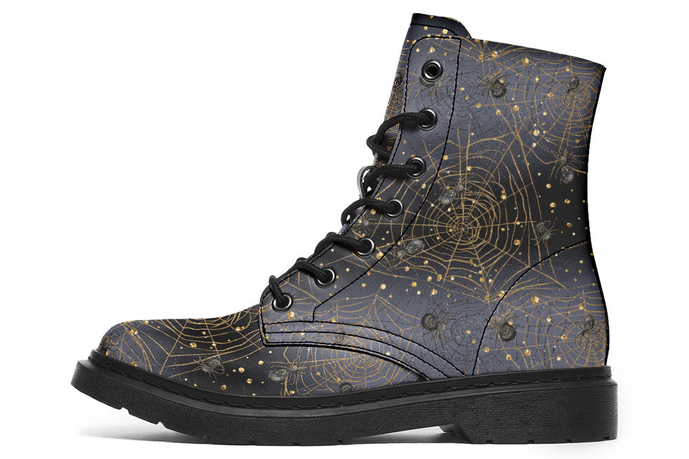 Witchwood Vegan Unisex Enchanted Night Webs Combat Boots