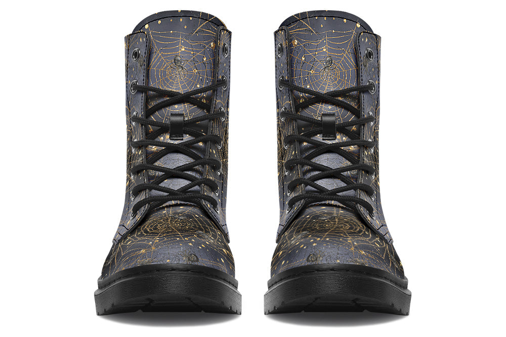 Witchwood Vegan Unisex Enchanted Night Webs Combat Boots