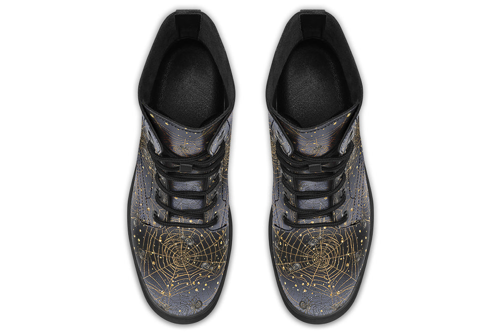 Witchwood Vegan Unisex Enchanted Night Webs Combat Boots