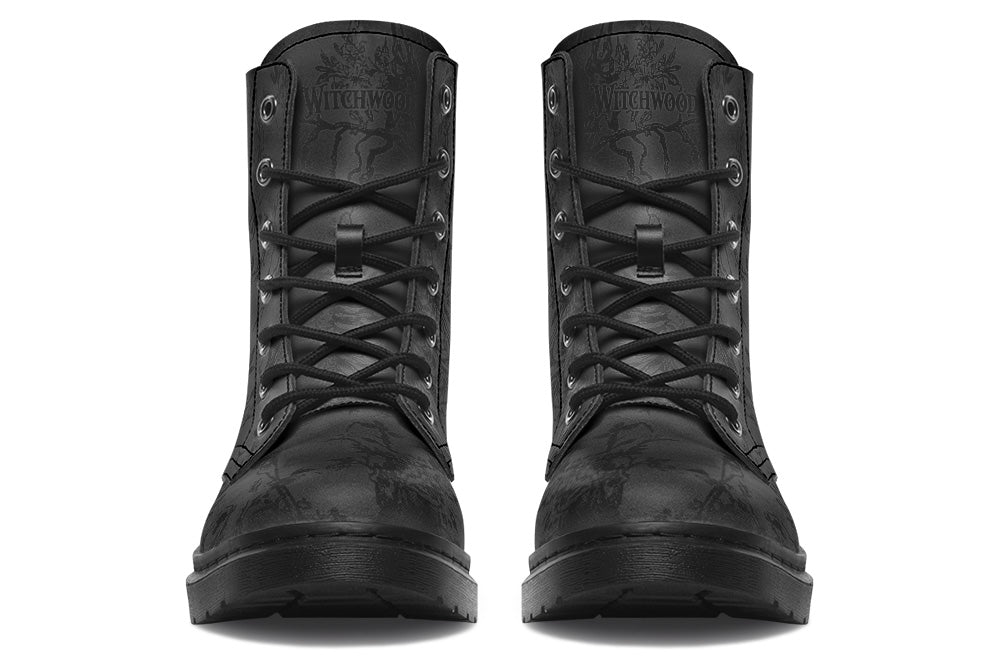 Witchwood Vegan Unisex Skeleton Toile De Jouy Combat Boots