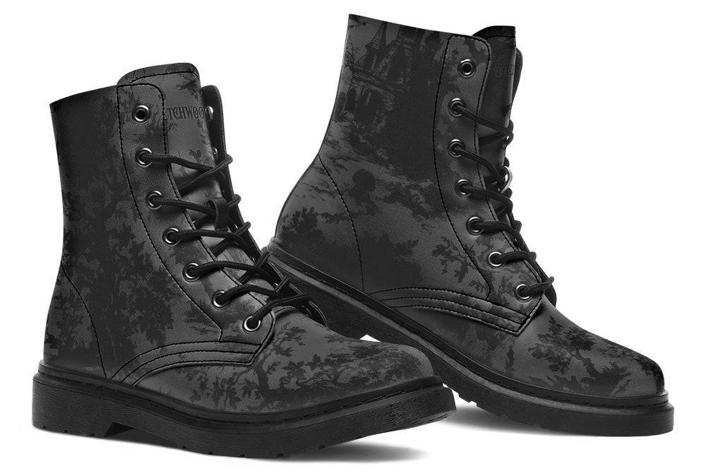 Witchwood Vegan Unisex Gothic Toile De Jouy Combat Boots