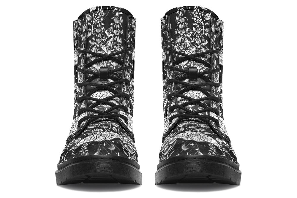 Witchwood Vegan Unisex Poison Floral Combat Boots