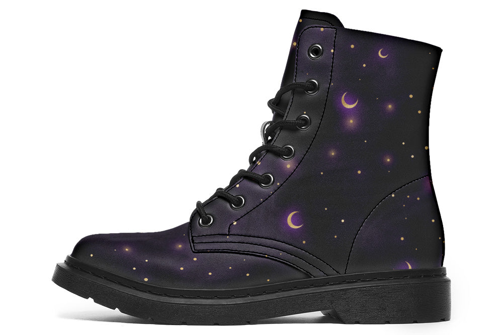 Witchwood Vegan Unisex Starry Night Combat Boots