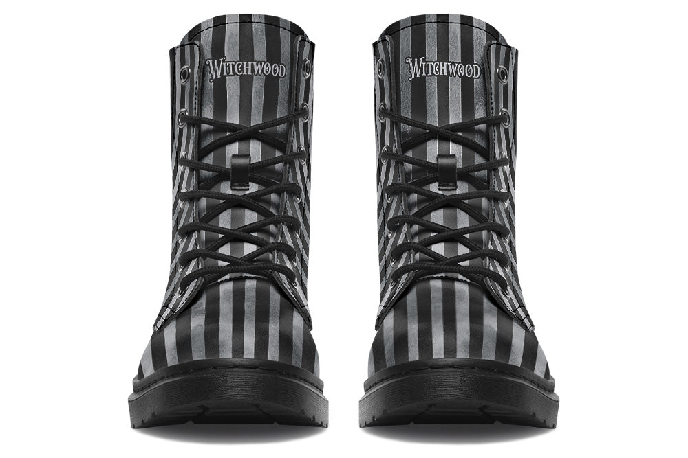 Witchwood Vegan Unisex Distressed Stripes Combat Boots