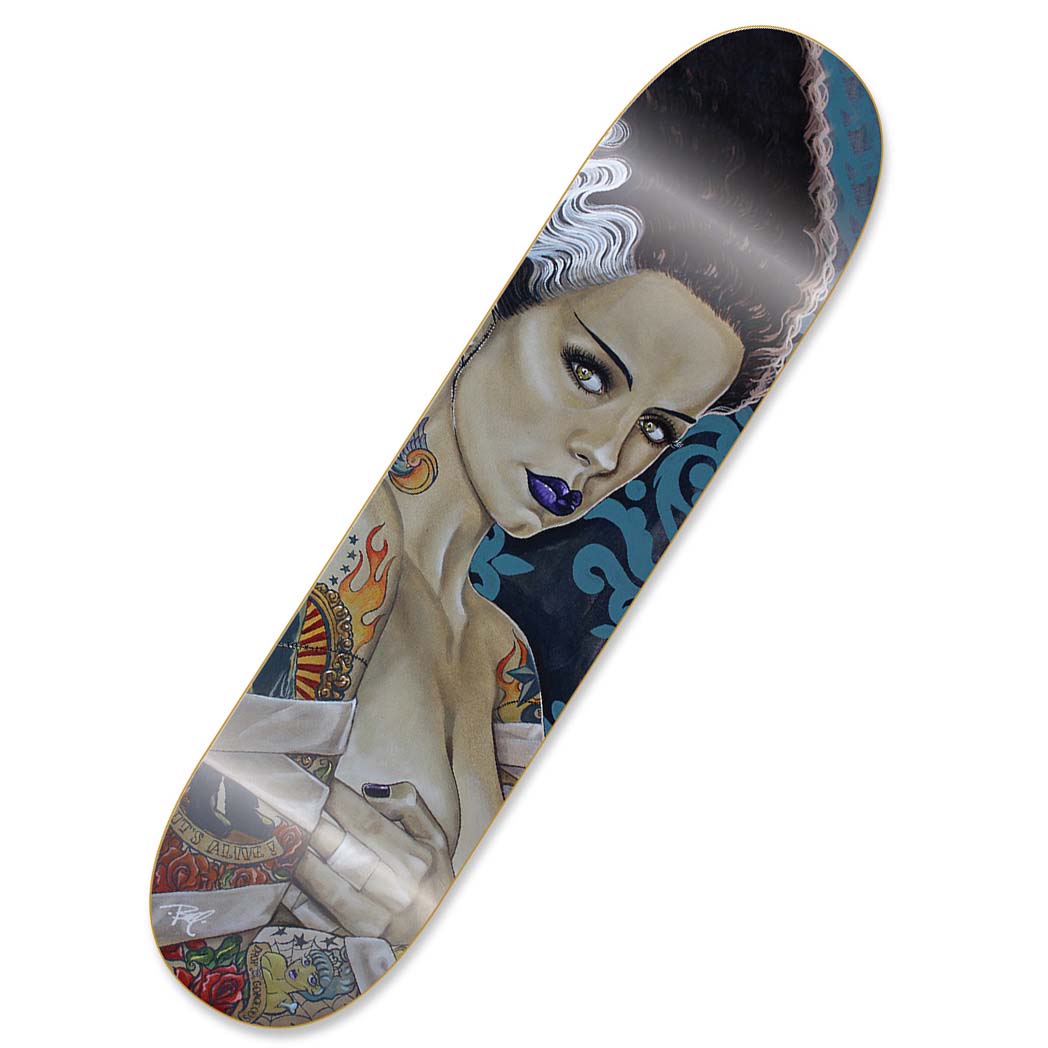 Lowbrow Art Bride Ink Maple 8.75" Frankenstein's Bride Skate Deck