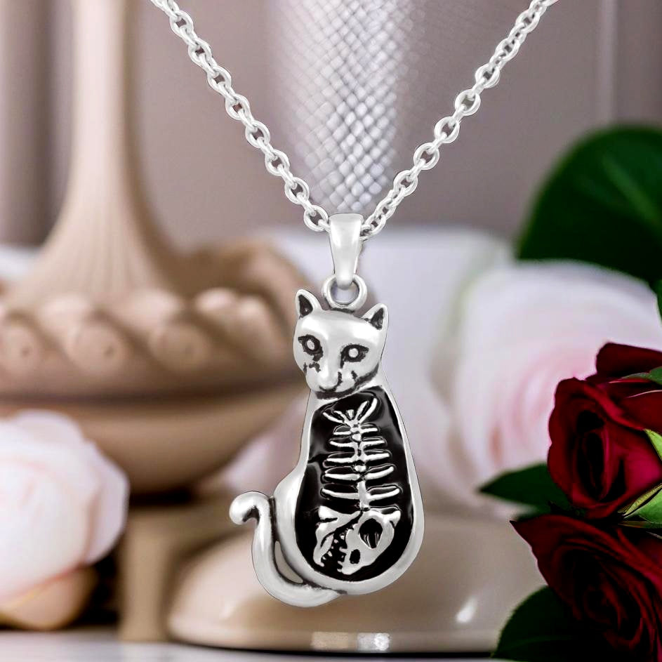 Controse Kitty Fish Bone Full Belly SST Cat Necklace