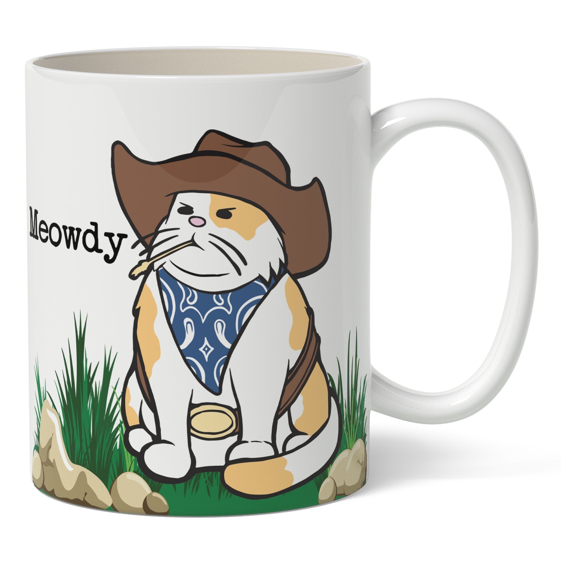 Original Underground White Cowboy Cat Mug