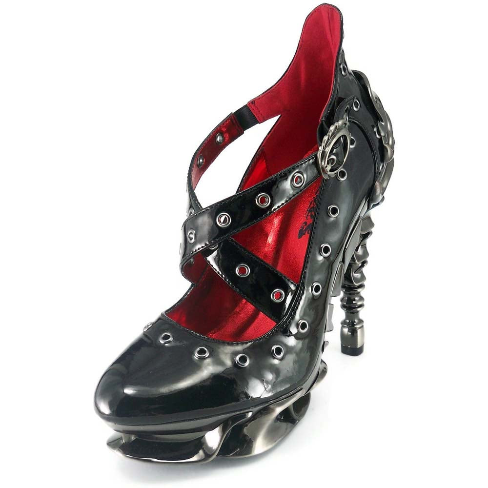 Hades CROW Black Eyelet Pump High Spinal Heel Platform 6-11