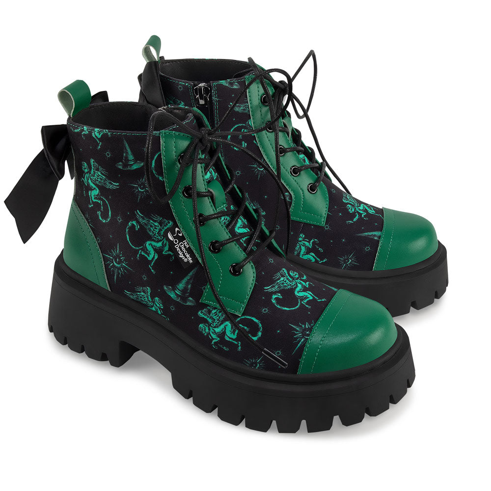 Emerald Witch Women's Ankle Lace Up Boots