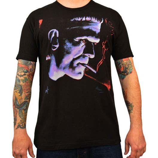 Lowbrow Art Franky Smoking Frankenstein Tee