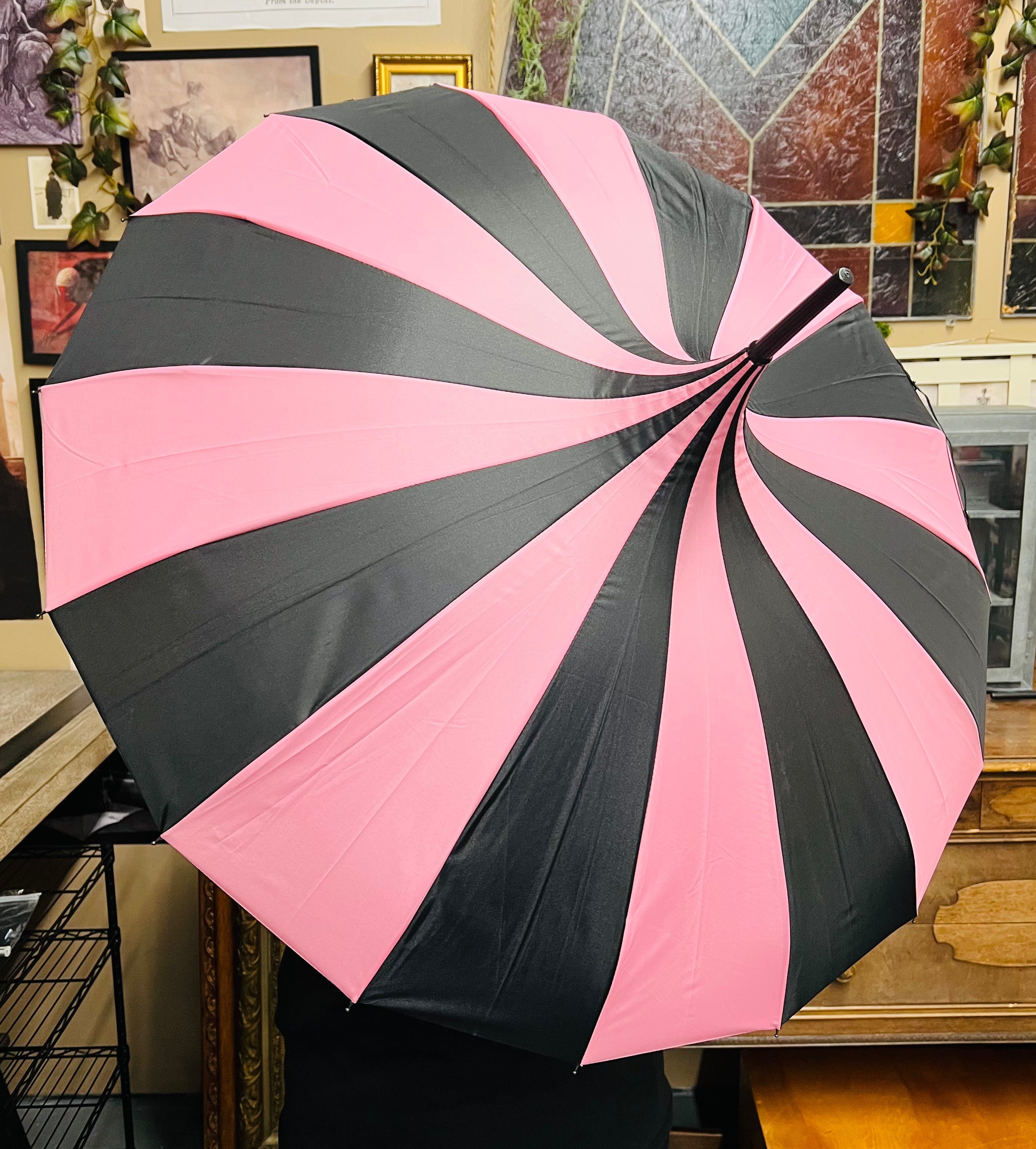 Witchwood Pastel Pink/Black Umbrella