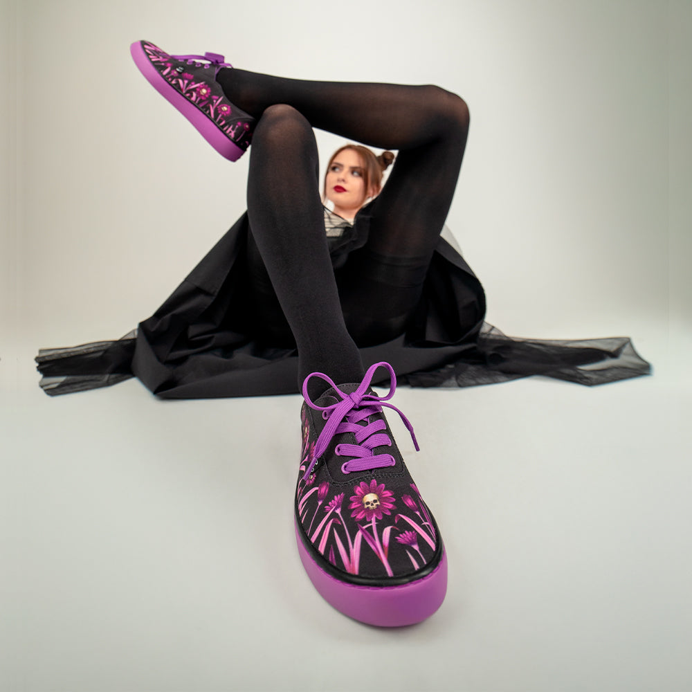 Hot Chocolate Design Gloomy Spring Purple Floral Sneaker