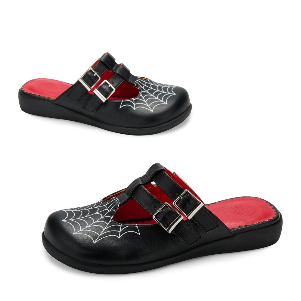 Widow Heart Spiderweb Mary Jane Clog