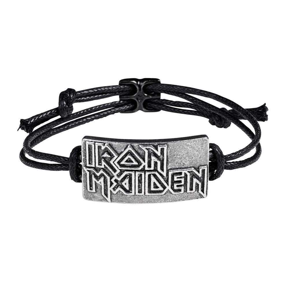 Alchemy Gothic Iron Maiden Logo Cord Bracelet HRWL453