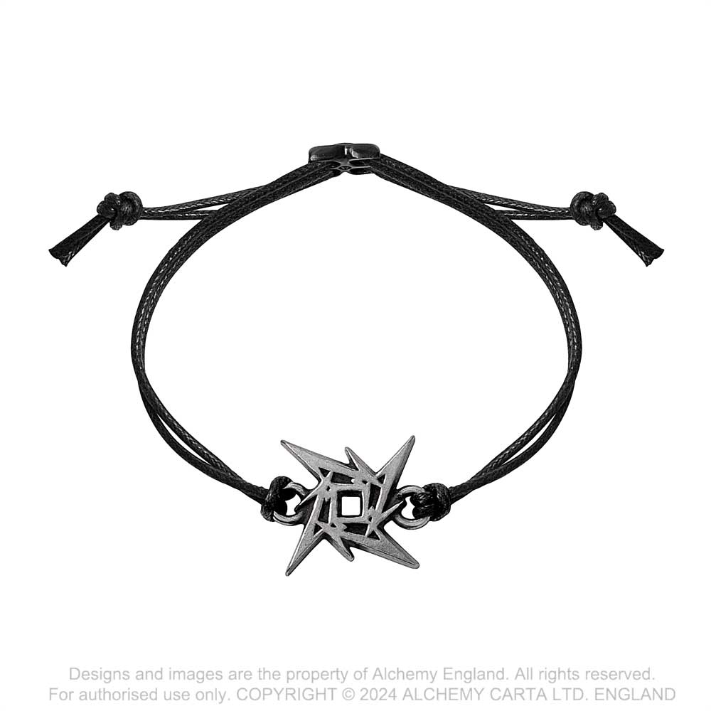 Alchemy Gothic Metallica Ninja Star Cord Bracelet HRWL459