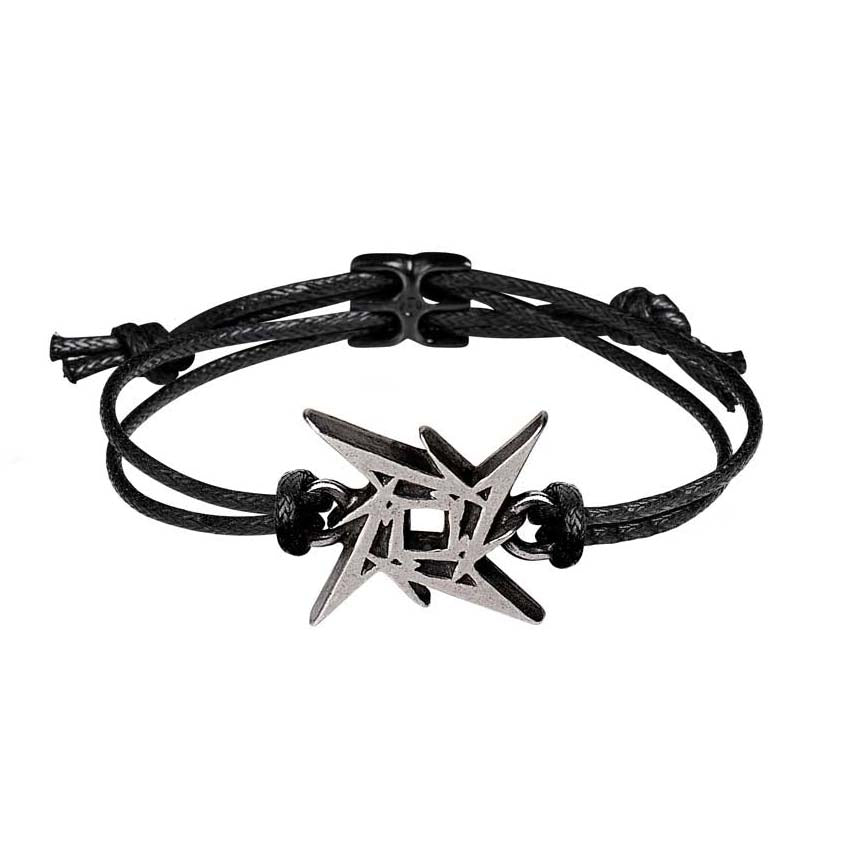 Alchemy Gothic Metallica Ninja Star Cord Bracelet HRWL459