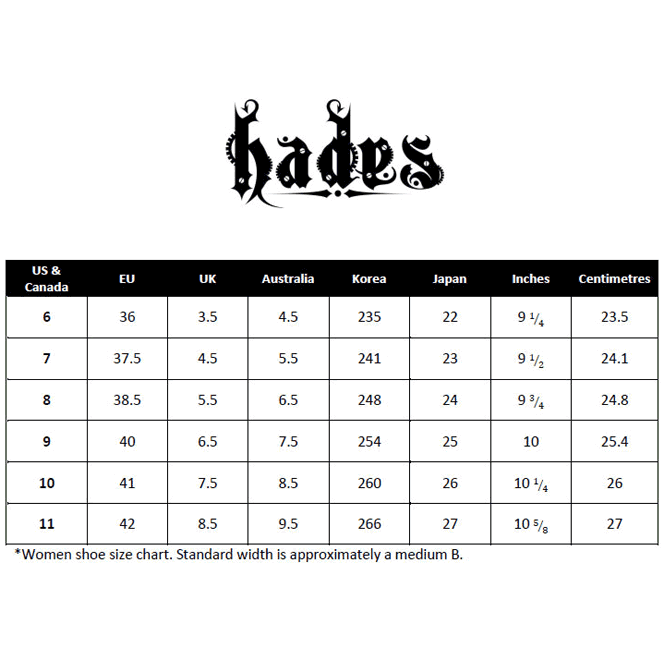 Hades NEPHELE Steampunk Black Lace Up Ankle Boots 6-11