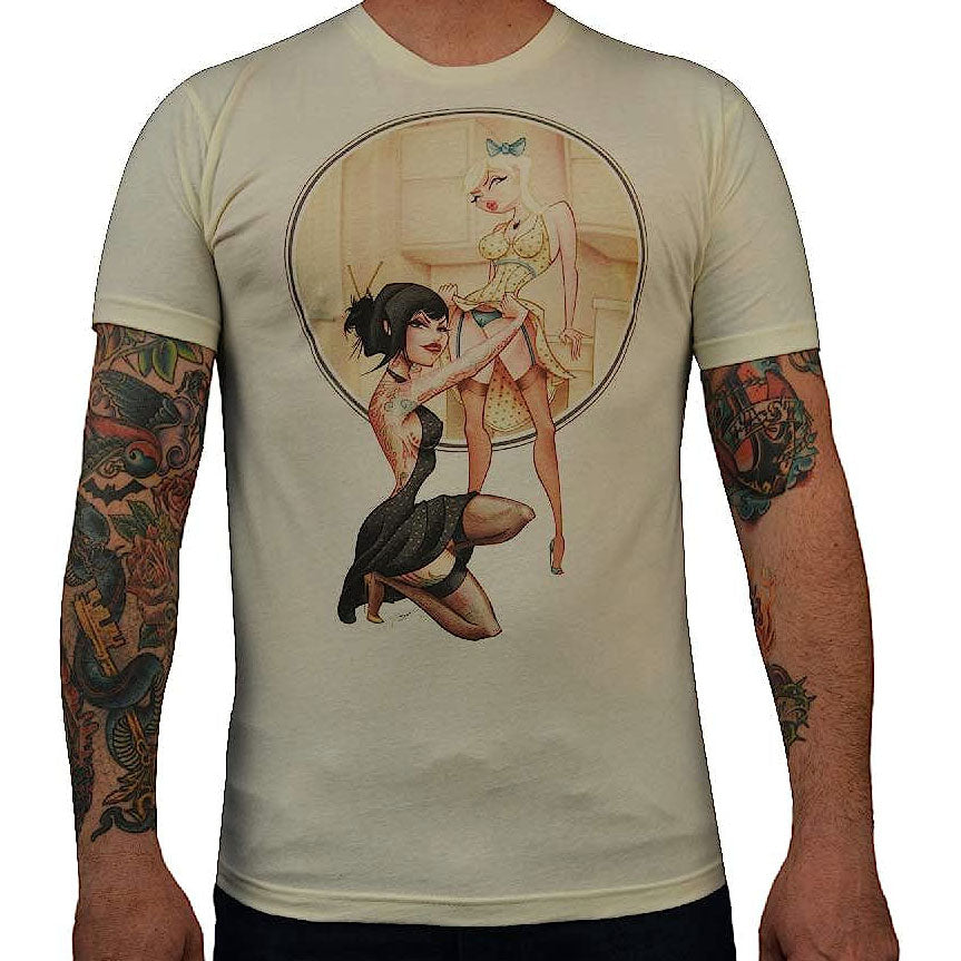 Lowbrow Art Hot in the Kitchen Cream Tee