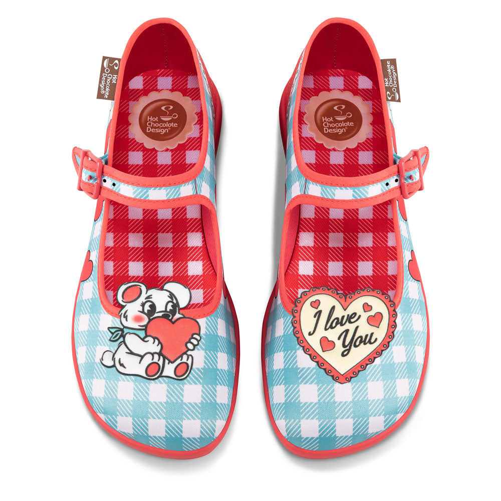 Hot Chocolate Design Chocolaticas® I Love You Bear Mary Jane Flat