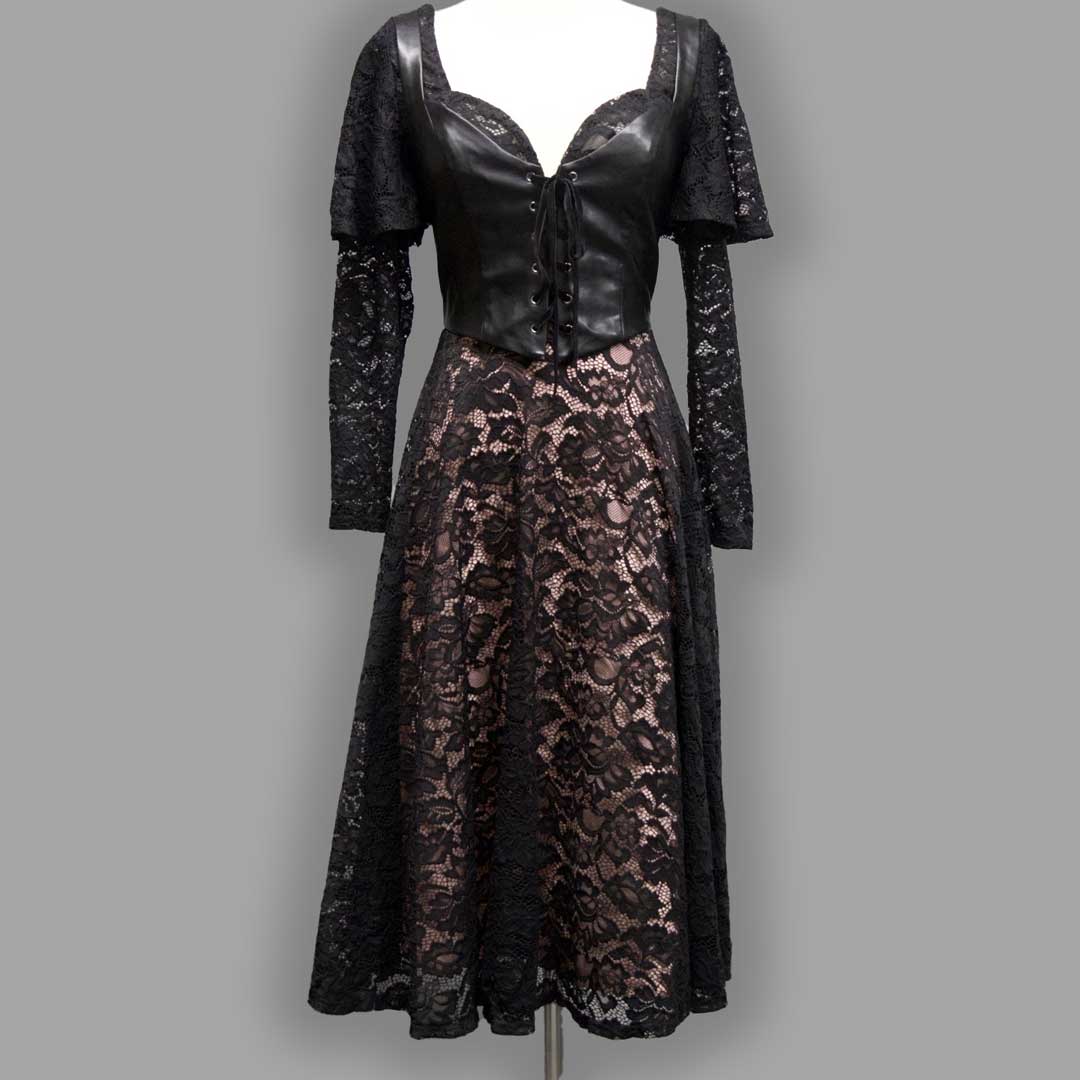 Witchwood Tempest Illusion Lace Dress Vegan Corset