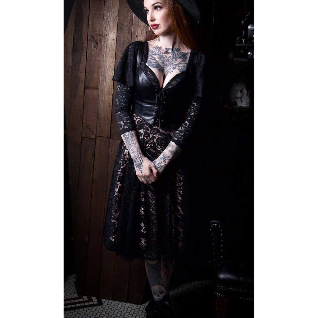 Witchwood Tempest Illusion Lace Dress Vegan Corset