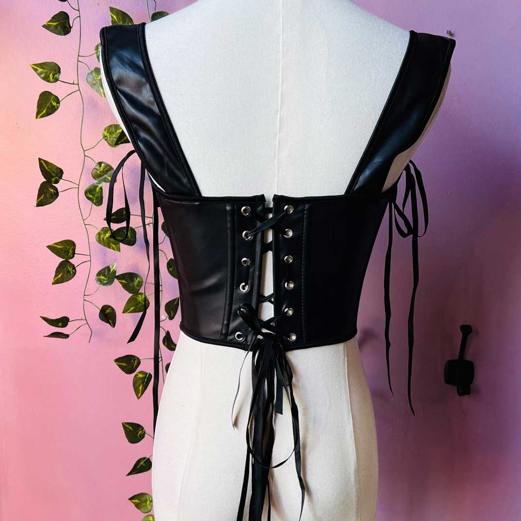 Witchwood Lydia Corset Vegan Leather Waist Cinching Corset