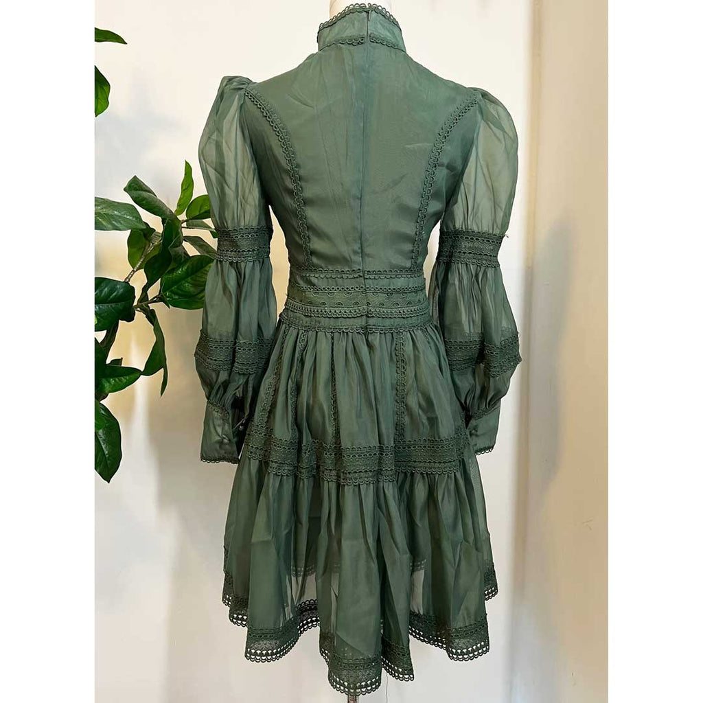 Witchwood Morgana Sage Victorian Inspired Party Dress