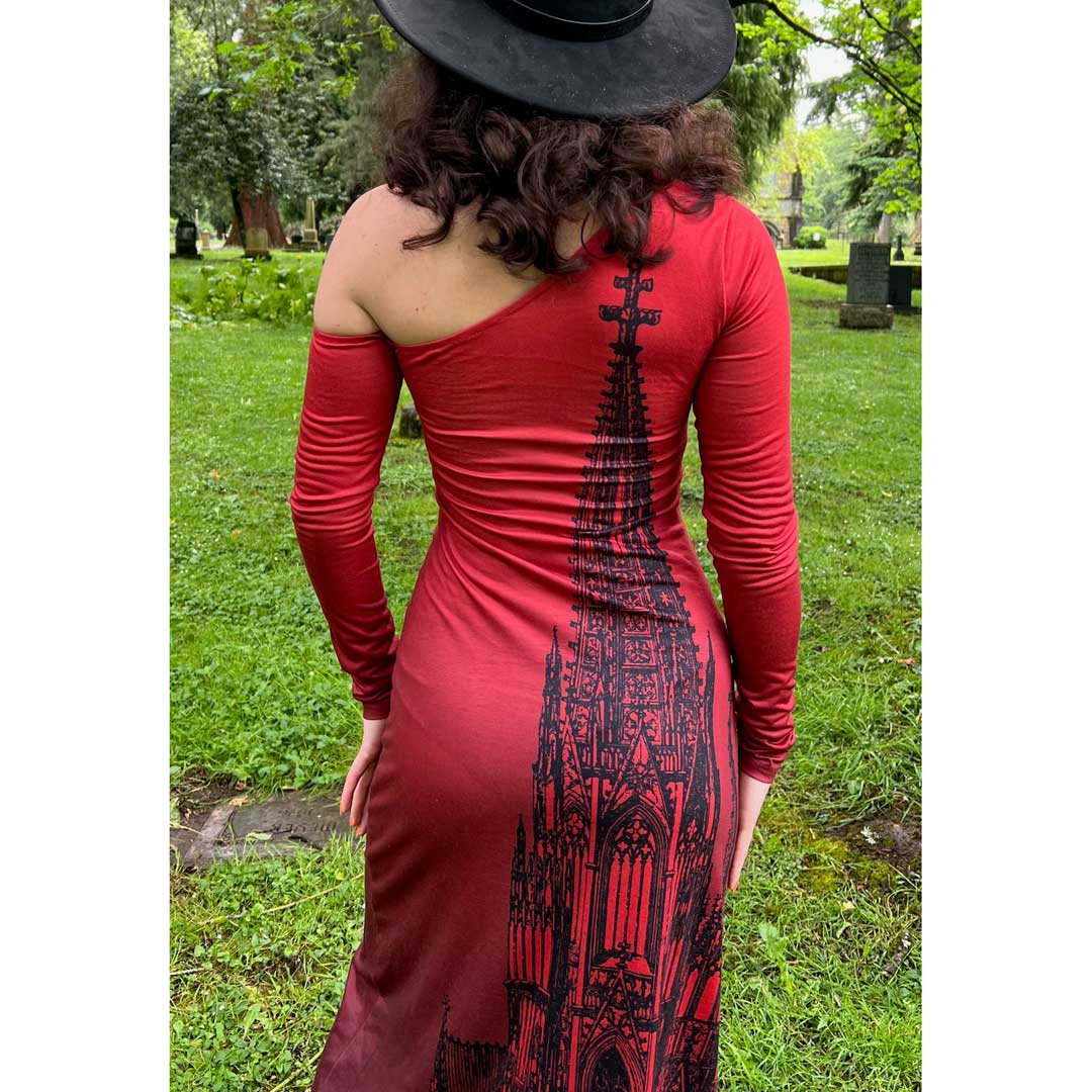 Witchwood Elspeth Red Cathedral Off Shoulder Maxi Dress