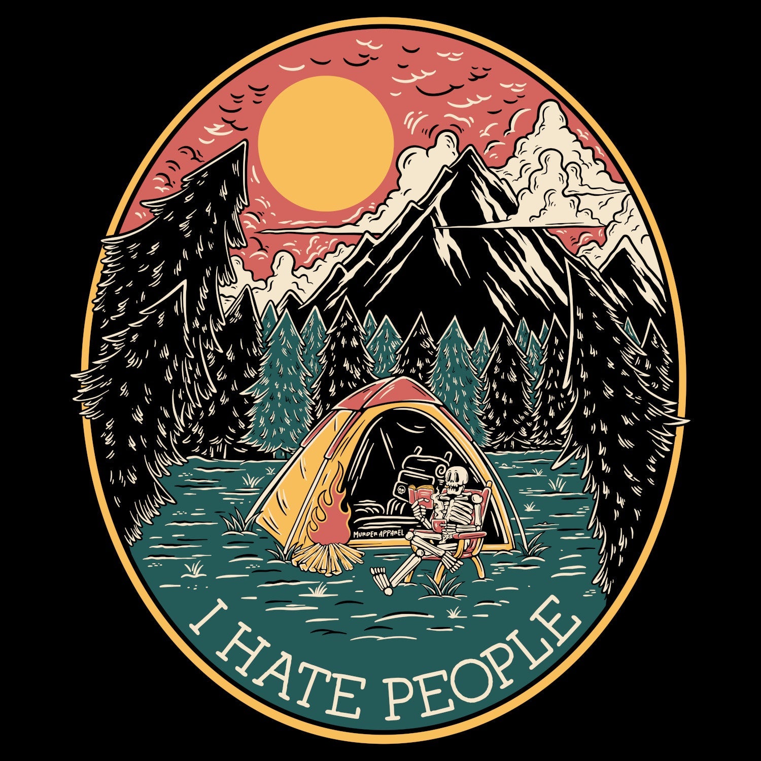 Murder Apparel I Hate People Camping T-shirt