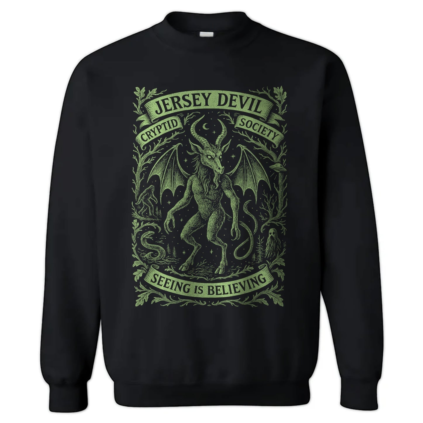 Original Underground Jersey Devil Cryptid Society Crewneck Sweatshirt