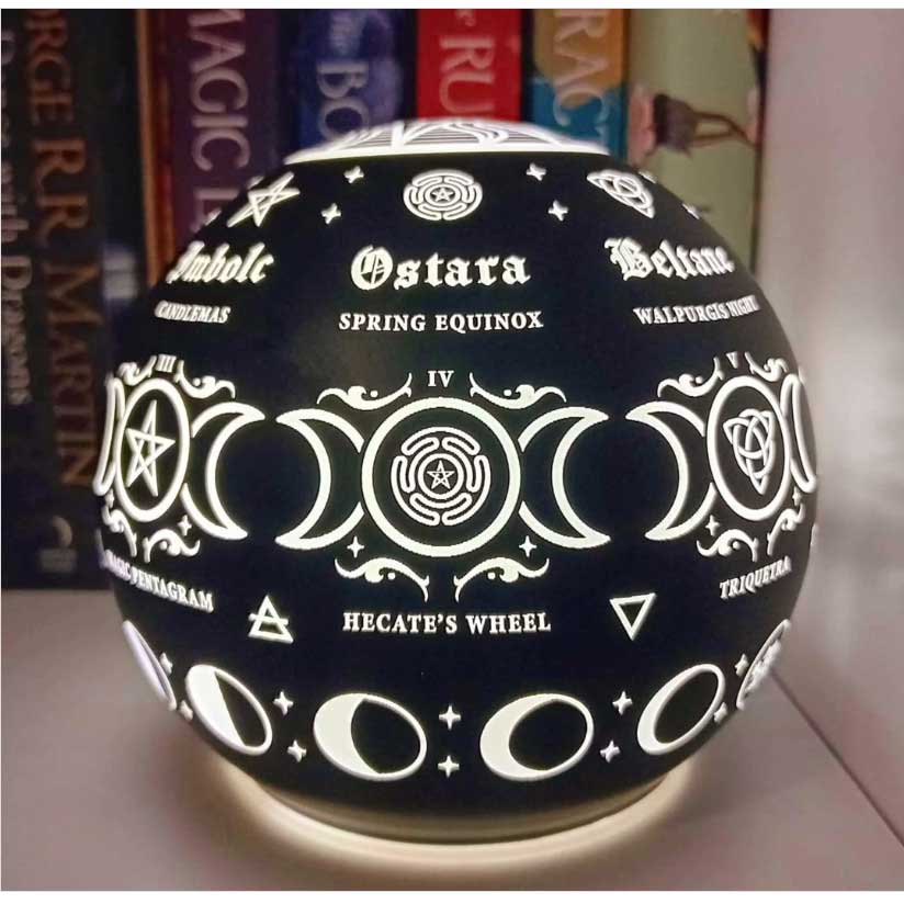 Alchemy Gothic Pagan Calendar Symbols LED Globe Light LED3