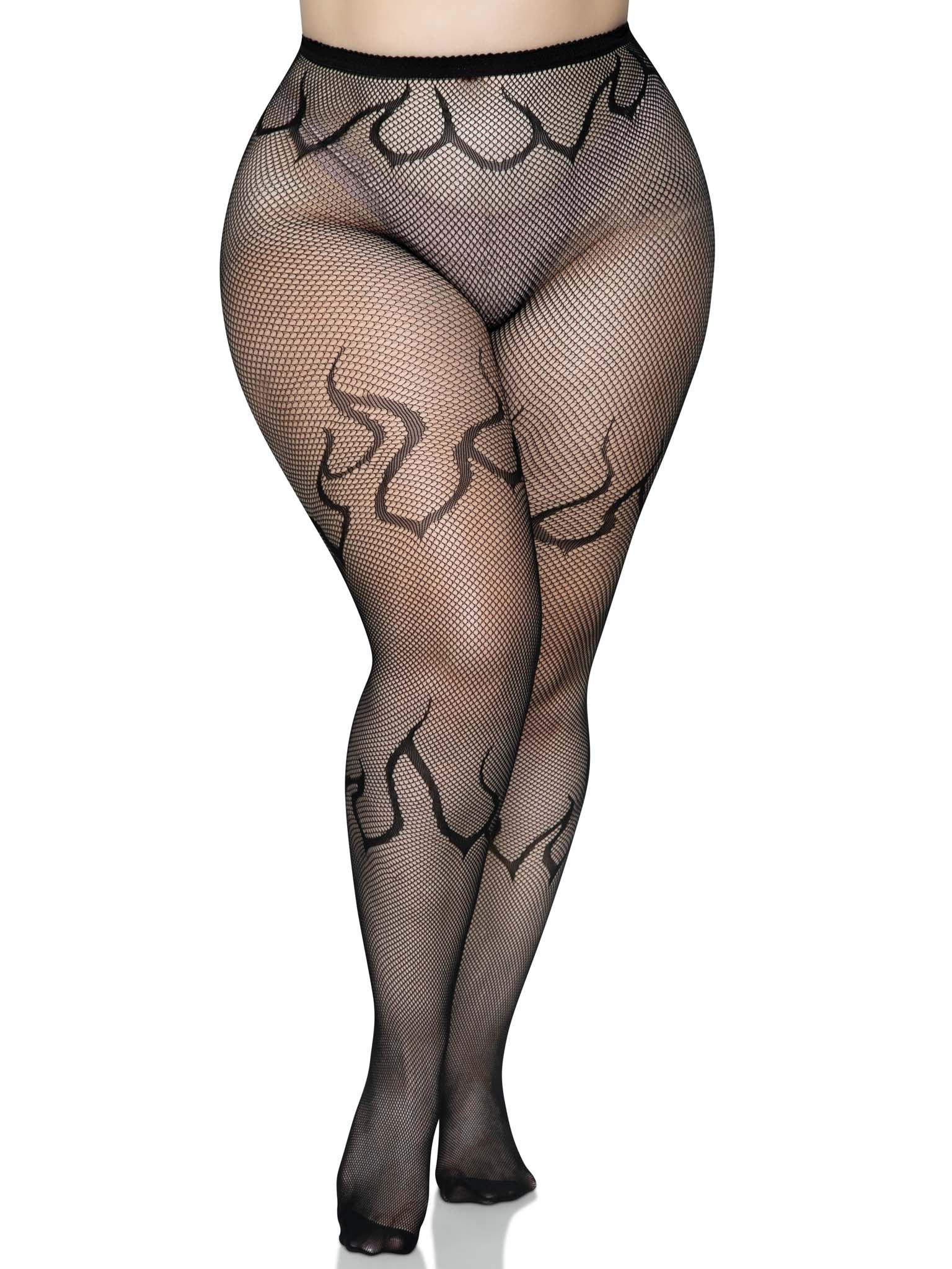 Leg Avenue Flame Plus Fishnet Tights