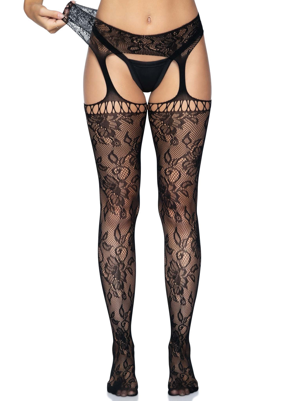 Leg Avenue Karina Lace Garter Belt Stockings
