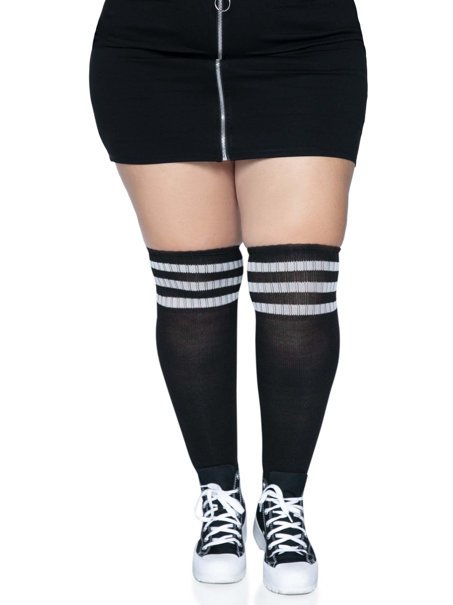 Leg Avenue Kellee Plus Size Athletic Thigh High Socks