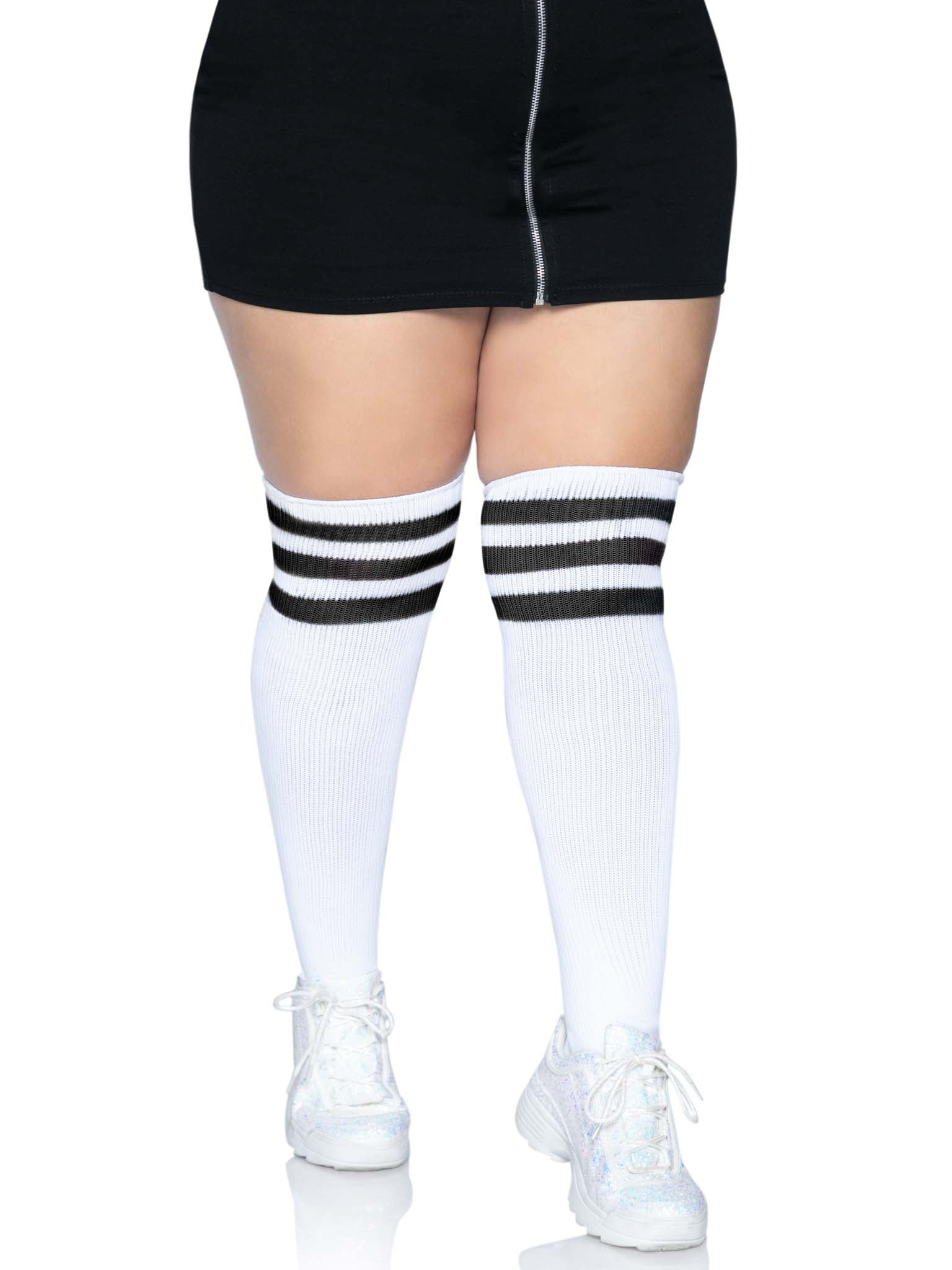 Leg Avenue Kellee Plus Size Athletic Thigh High Socks