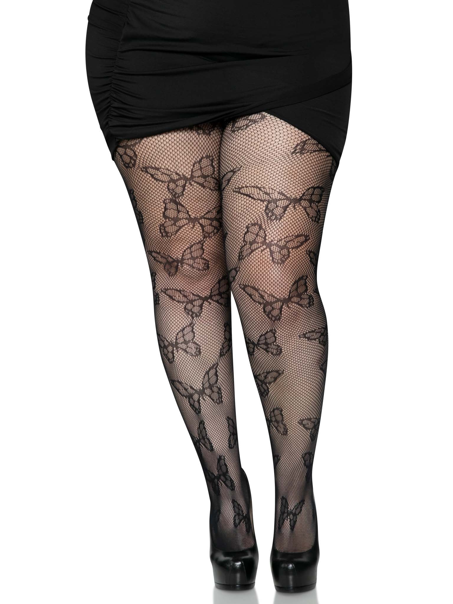 Leg Avenue Plus Butterfly Fishnet Tights