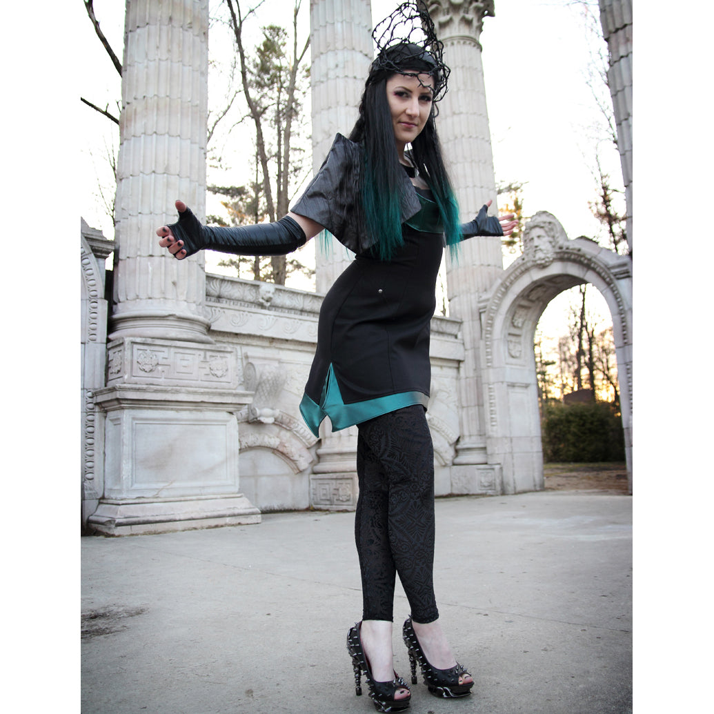 Hades TALON Black Spiked Stud 5" High Spinal Heels Peep Toe 6-11