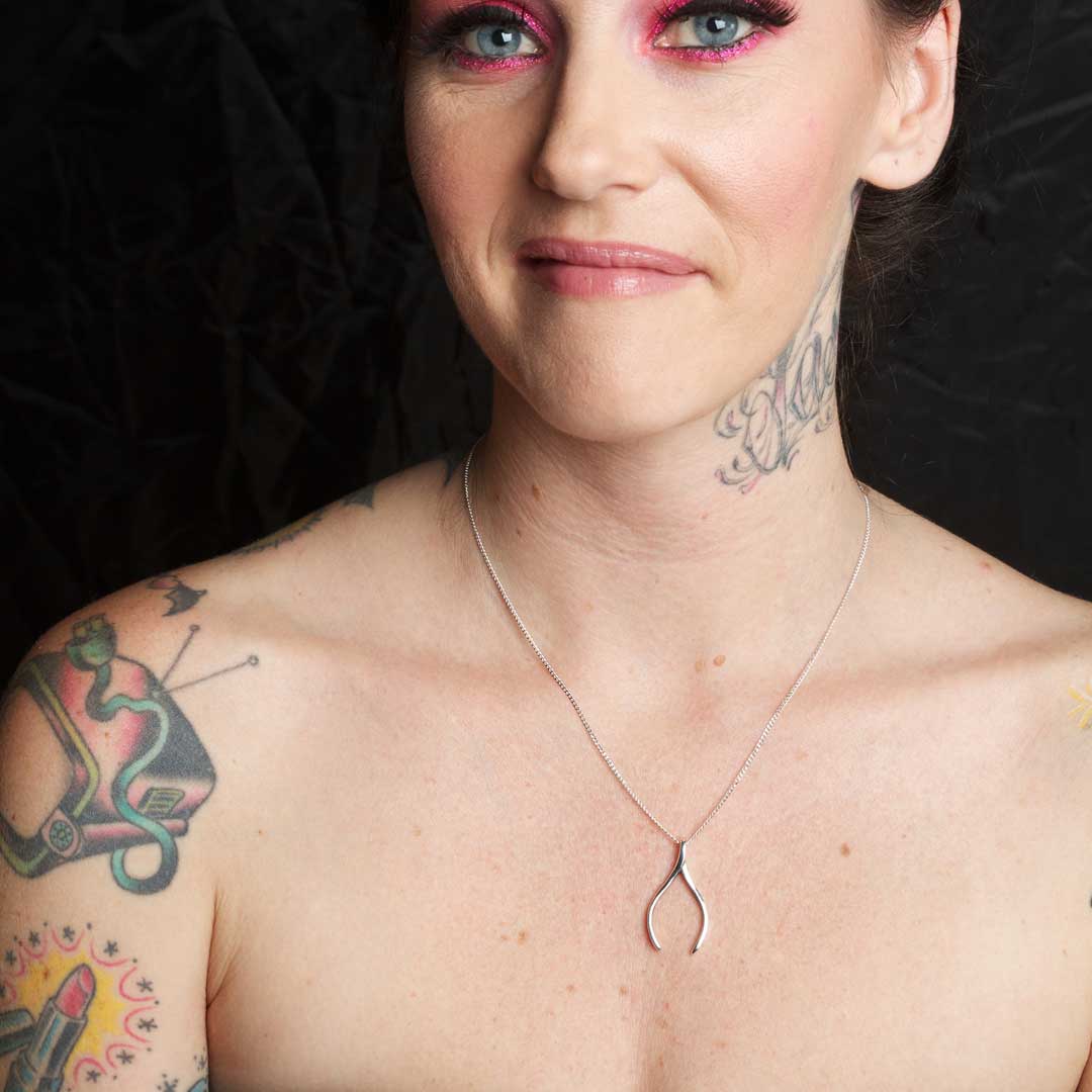 Femme Metale Make A Wish 925 Silver Wishbone Pendant