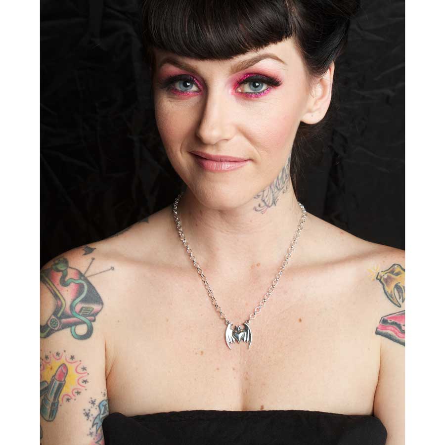 Femme Metale Gothic Love Fine Sterling Silver Necklace