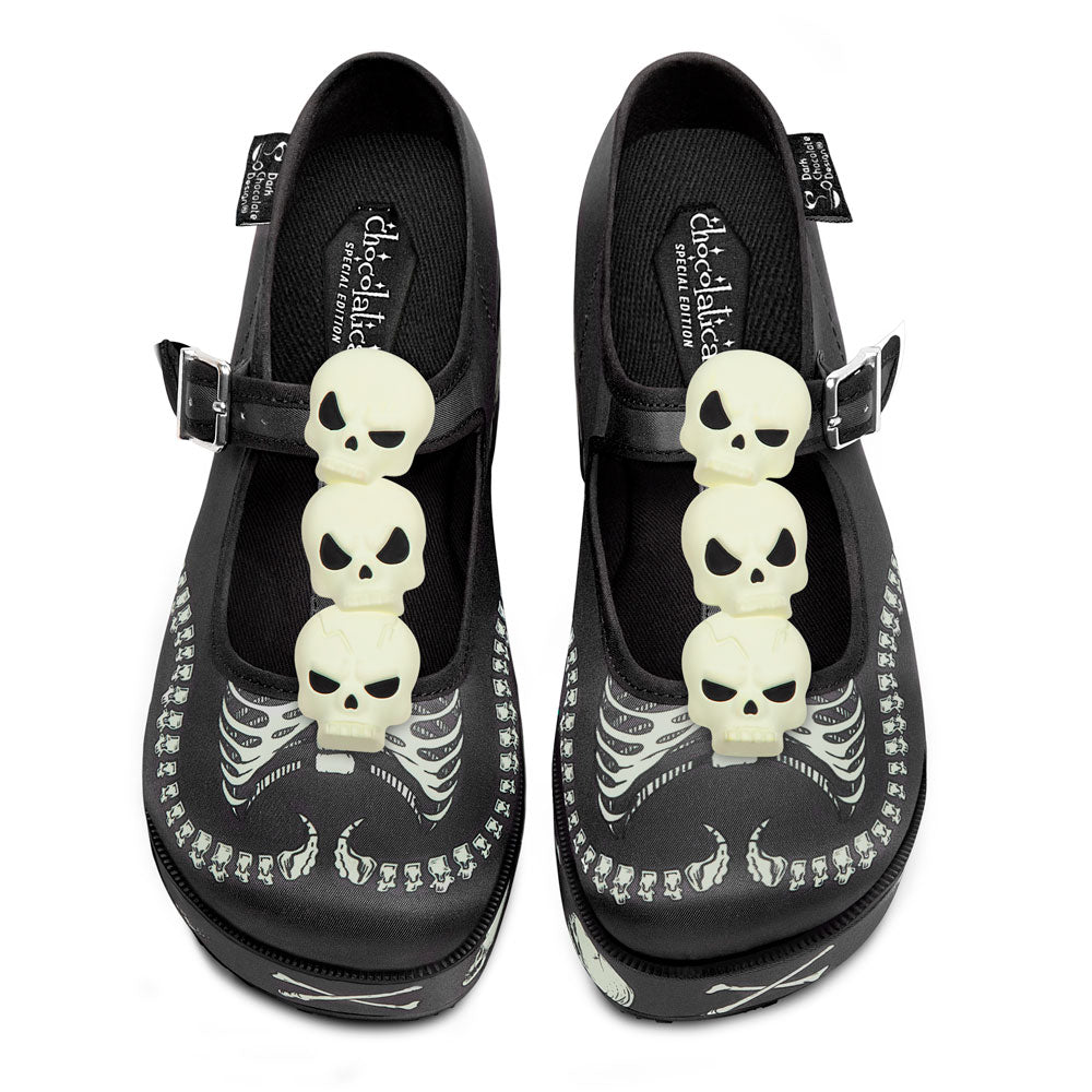 Hot Chocolate Design Chocolaticas® Skeletons Under Your Bed Mary Jane Platform