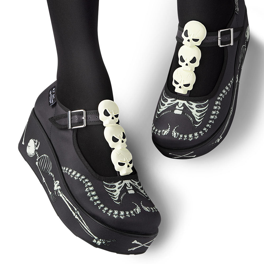 Hot Chocolate Design Chocolaticas® Skeletons Under Your Bed Mary Jane Platform