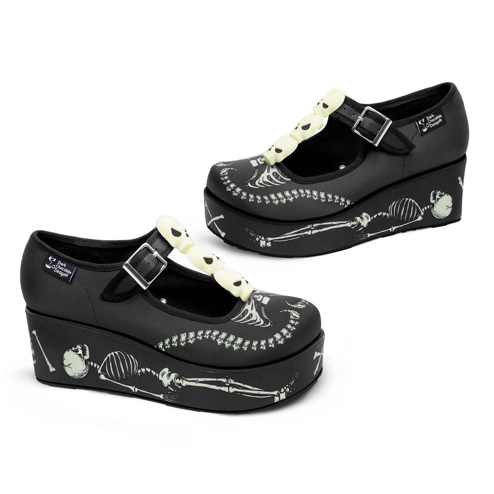 Hot Chocolate Design Chocolaticas® Skeletons Under Your Bed Mary Jane Platform