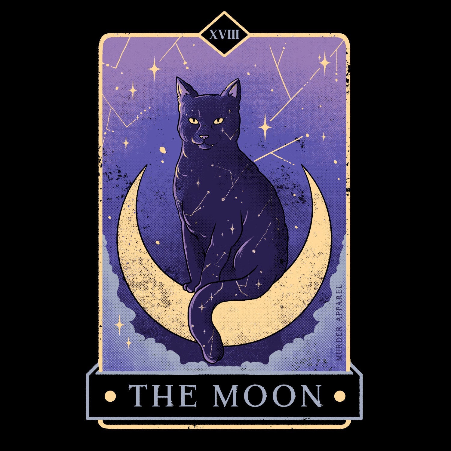 Murder Apparel The Moon Tarot Cat T-shirt