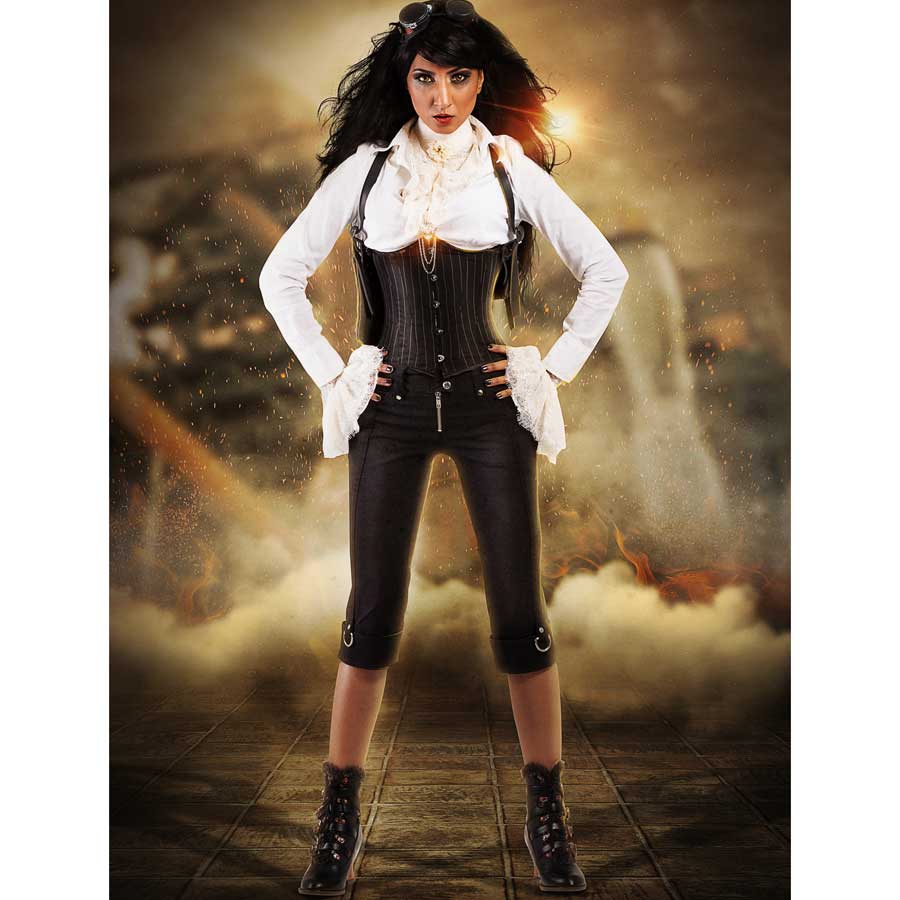 Hades NEPHELE Steampunk Black Vegan Ankle Boots Lace Up 6-11