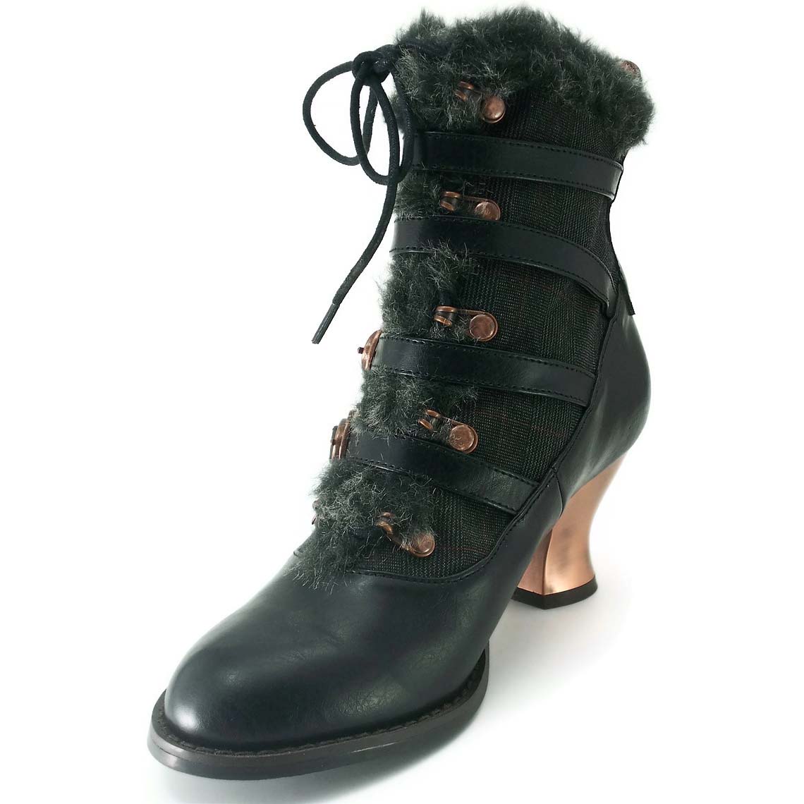 Hades NEPHELE Steampunk Black Lace Up Ankle Boots 6-11