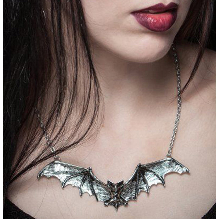 Alchemy Gothic Large Vampire Bat Necklace 5" Pendant P121