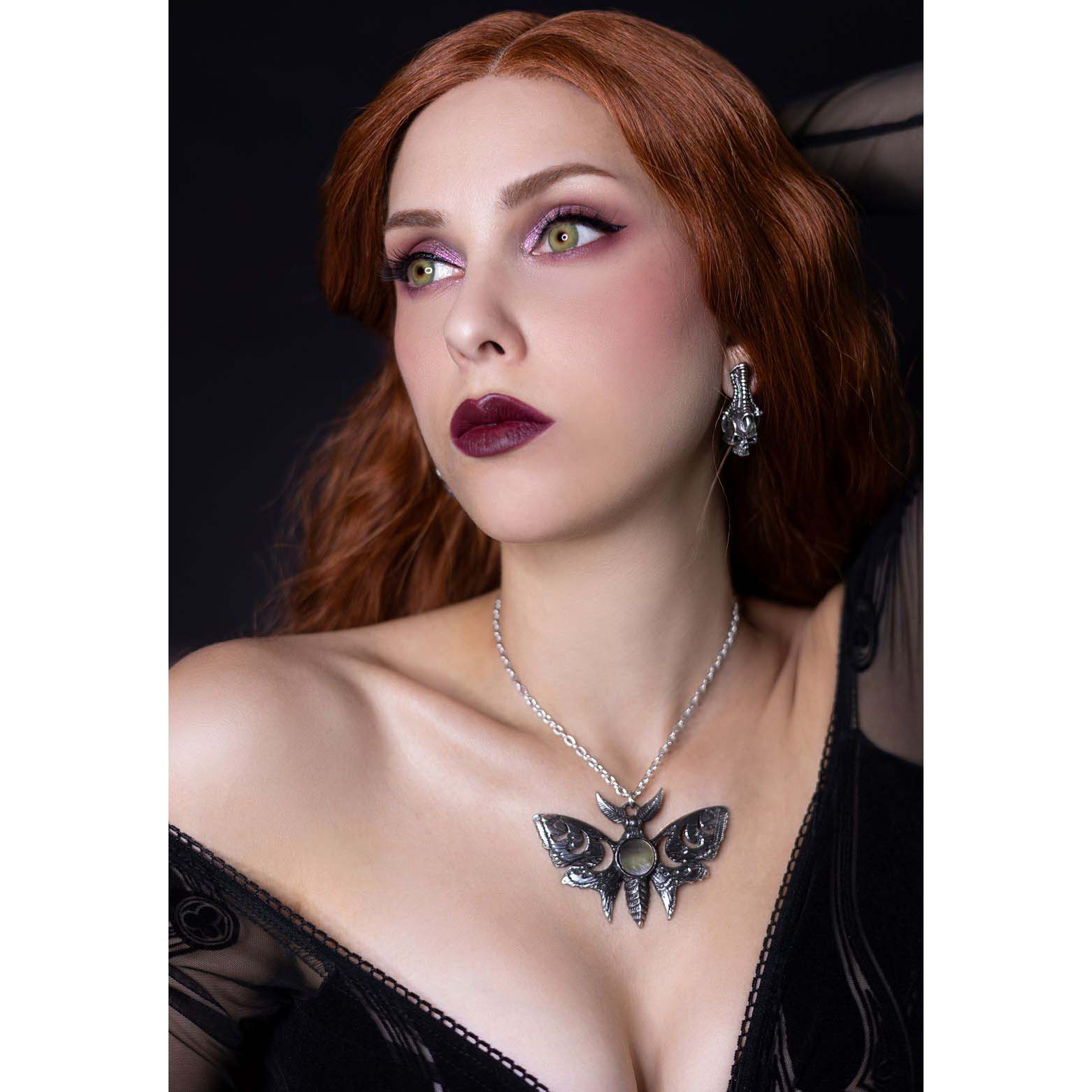 Alchemy Gothic Lunar Actias Moth Pendant P974