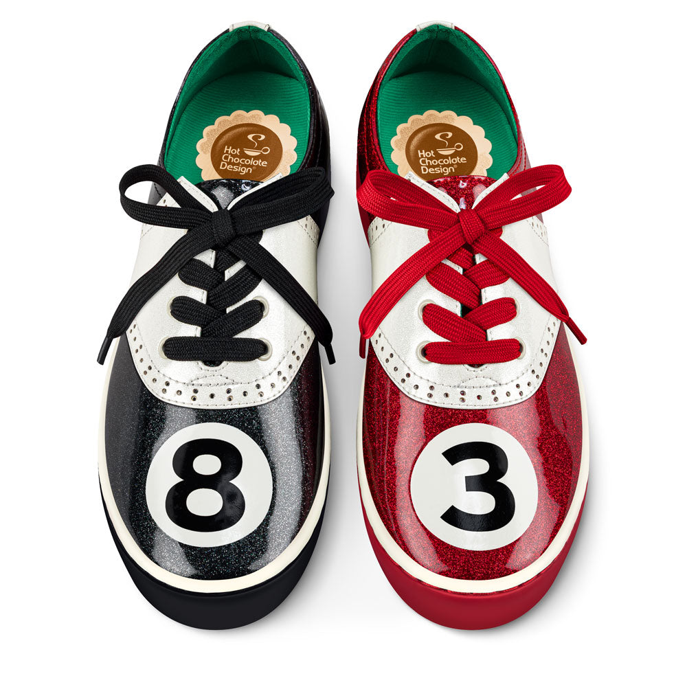 Hot Chocolate Design Pool Balls Glitter Sneaker