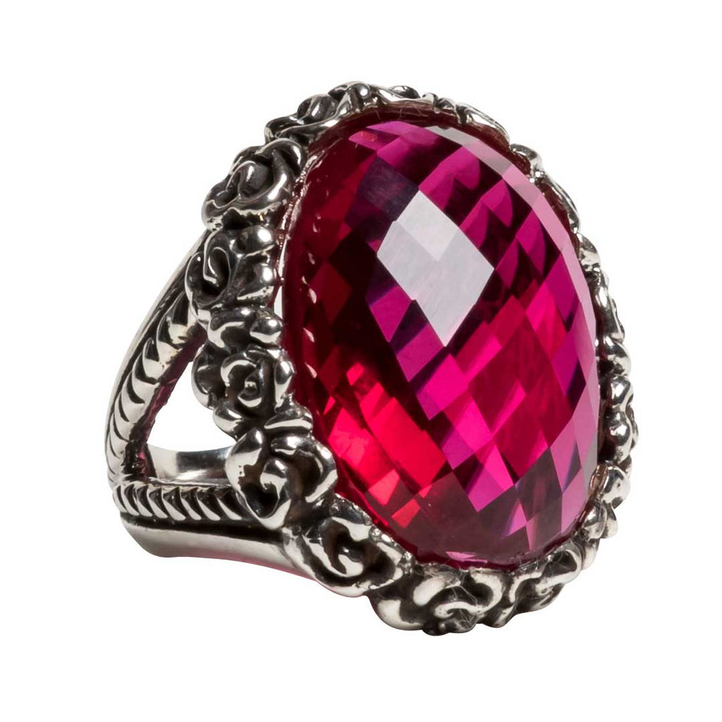 Femme Metale Ring Around the Rosie Huge CZ 925 Sterling Silver